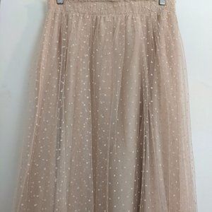 Polka Dot Mesh Midi Disney Skirt